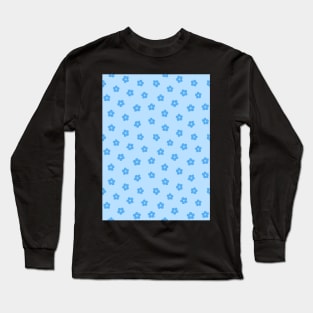 Blue Pastel Y2K Flowers Long Sleeve T-Shirt